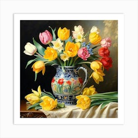 Tulips In A Vase 3 Art Print