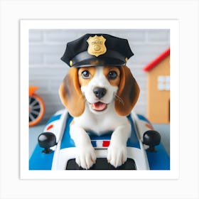 Beagle Police Officer~Reimagined 2 Art Print