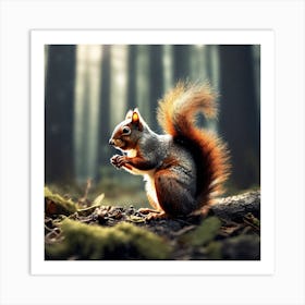 Squirrel In The Forest 258 Art Print