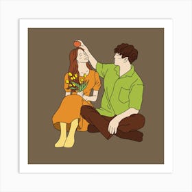 Cute Couple Art Print