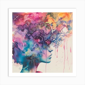 Abstract Of A Woman'S Head Art Print