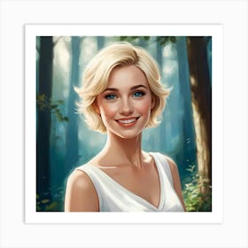 Blonde Haired Lady Art Print