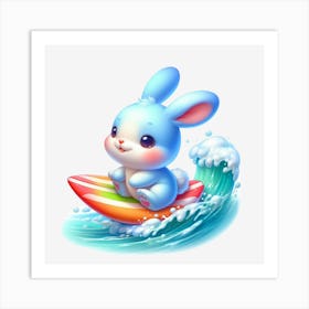 Bunny Surfboard Art Print