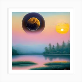 Moon Over Water Art Print