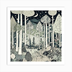 Night In The Forest Art Print