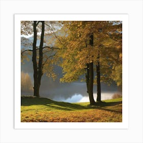 Autumn Trees In The Park Art Print