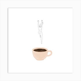 Coffee Girl Square Art Print