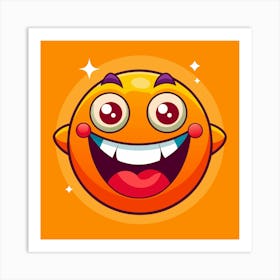 Yellow Smiley Face With Big Smile 1 Art Print