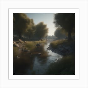 Stream In The Woods 31 Art Print