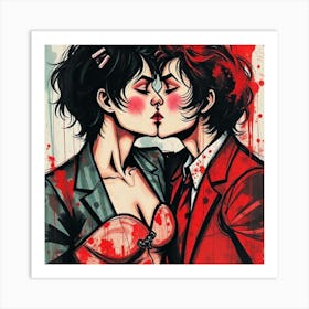 Red kiss Art Print