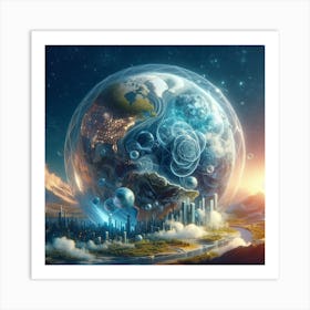 Earth In Space 13 Art Print