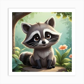 Playful Raccoon Art Print