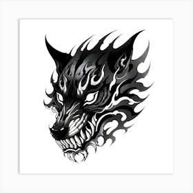 Wolf Head Tattoo 2 Art Print