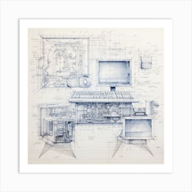 Igiracer Old Pc Blueprint 4 Art Print