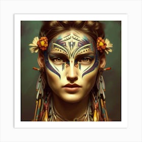 Portrait Of A Native American Woman Art Print