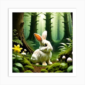Rabbit In The Forest 12 Art Print