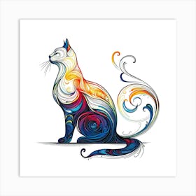 Feline Cat Creative Artwork Illustration 113 Art Print