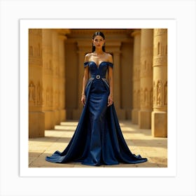 Blue Evening Gown 2 Art Print