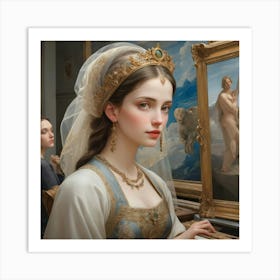 Portrait Of A Young Woman Painting Art Print