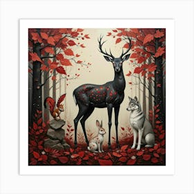 Deer In The Forest Art Print