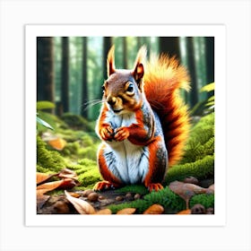 Squirrel In The Forest 402 Art Print