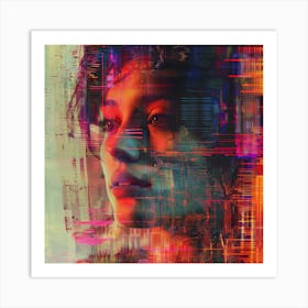 Abstract Image Of A Woman'S Face Art Print