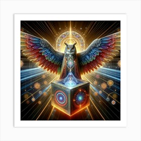 Owl In The Box Art Print