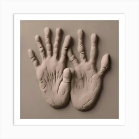 Two Hands On A Wall Art Print