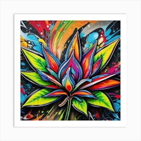 Colorful Marijuana Flower Art Print