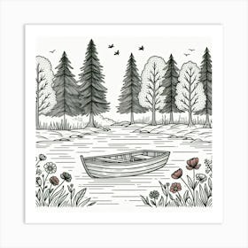 Lonely boat 3 Art Print