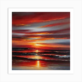 Sunset On The Beach 479 Art Print