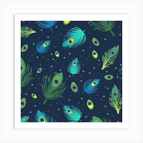 Peacock Feathers Art Print