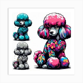 English groomed Poodle Art Print