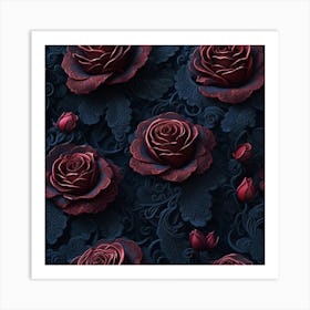 Wallpaper Roses Art Print