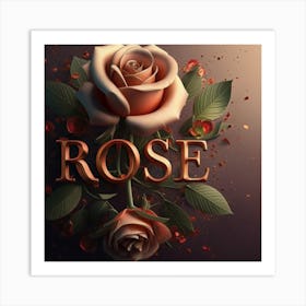 3D wallpaper red rose Art Print