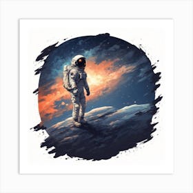 Astronaut In Space Art Print