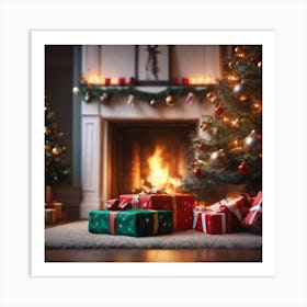 Christmas Tree And Presents 6 Art Print