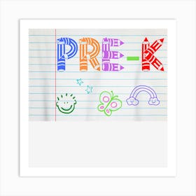 Pre K Pre Kindergarten Team Cute Doodle School Kids Teacher Art Print