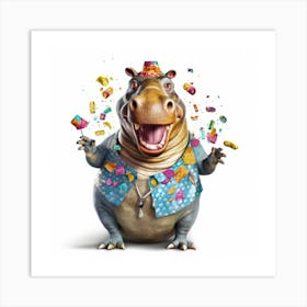 Happy Hippo Art Print