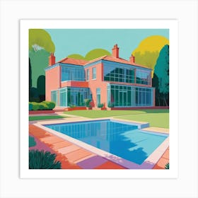 Default Hockney House Abstract 1 Art Print