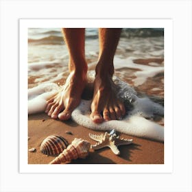 Feet On The Beach 1 Art Print