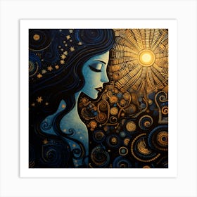 Woman With A Star Art Print