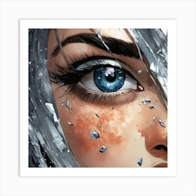 Girl With Blue Eyes Art Print