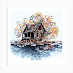 House On The Water 1 Art Print