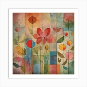 Blossoming, Paul Klee Botanical Abstract Art Print 4 Art Print