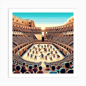 8-bit ancient colosseum Art Print