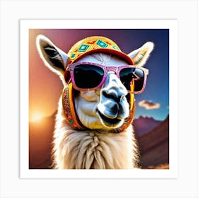 Llama Wearing Sunglasses 1 Art Print