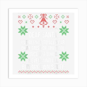 Ugly Christmas Sweater Dear Santa Claus Wish List Art Print