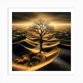 Lone Tree In The Desert 14 Art Print