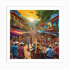 Street Market In Mexico 1 Art Print